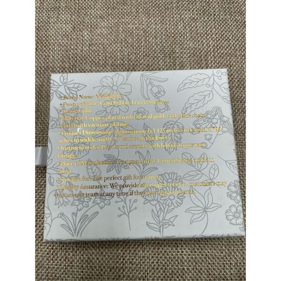 New Initial Charm Necklace Letter Gold Jewelry Letter M Bubble Trendy Bling - Picture 3 of 5